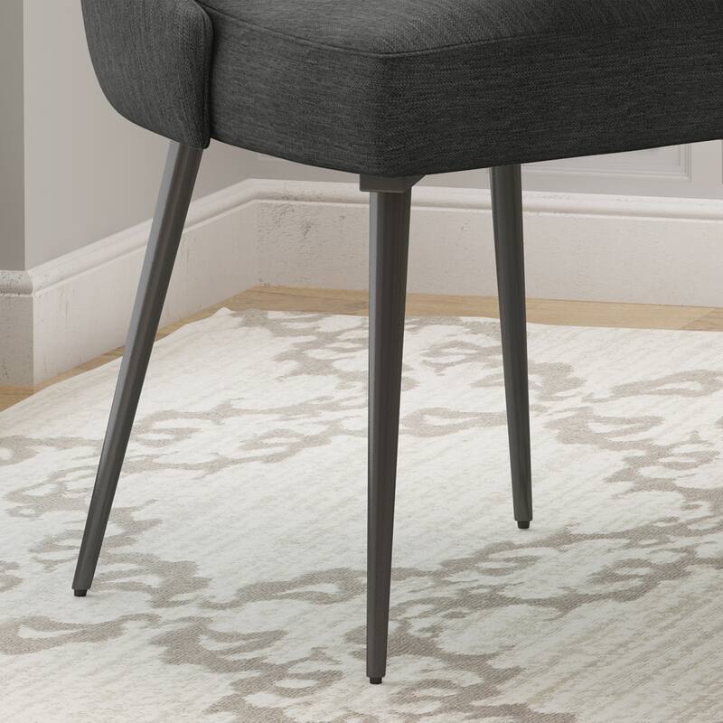 Upholstered Dining Chairs Set of 2, Dining Room Kitchen Chairs with Back, Modern Fabric Dinner Chairs with Metal Legs