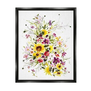Stupell Mixed Wildflower Herbs Framed Floater Canvas Wall Art Design by ...
