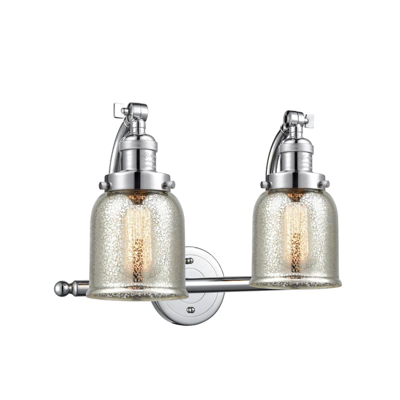 Innovations Lighting Small Bell 2 Light 18" Wide Bathroom Vanity Light - Polished Chrome / Silver Plated Mercury