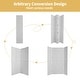 preview thumbnail 7 of 22, 4 Panel Pegboard Display Room Divider 5.6 FT Wooden Foldable Privacy Screen, Wood Room Divider