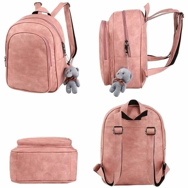Shop 4 In 1 Pu Leather Backpack Purse Set Fashion Backpacks With