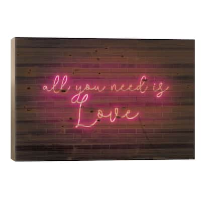 Neon Love I Print On Wood by Grace Popp - Multi-Color