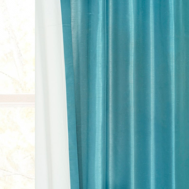 Exclusive Fabrics Textured Faux Dupioni Silk Thermal Blackout Curtains (1 Panel)