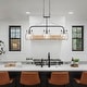 preview thumbnail 14 of 16, Modern Farmhouse 3-Light Linear Chandelier Seeded Glass Island Lights for Dining Room - L25"x W 5"x H 14"