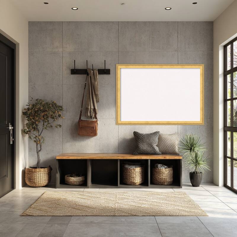 Owen Gold Wood Framed Cork Board - Bulletin Board, Organization Board, Pin Board