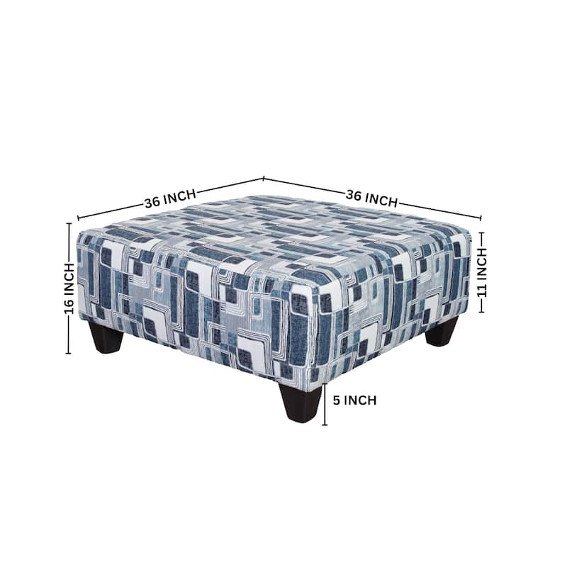 Roundhill Nexus Geometric Accent Cocktail Ottoman