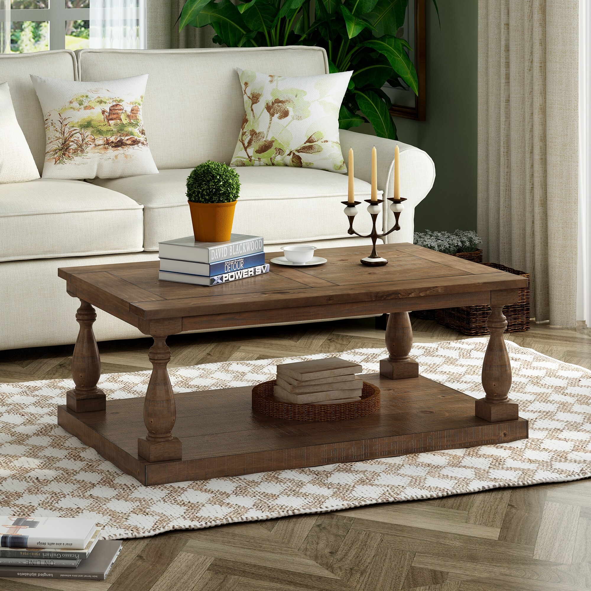 raheem floor shelf coffee table with storage