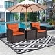 preview thumbnail 68 of 81, Costway 3PCS Patio Rattan Furniture Set Cushioned Conversation Set - See Details