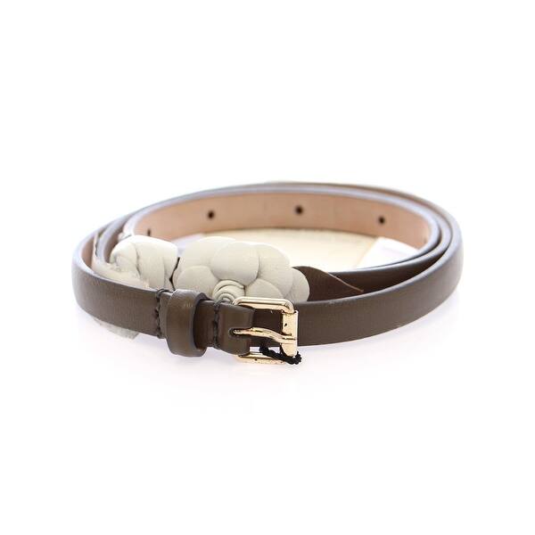 Shop Dolce Gabbana Brown Leather Floral Logo Women S Belt Overstock 21328257