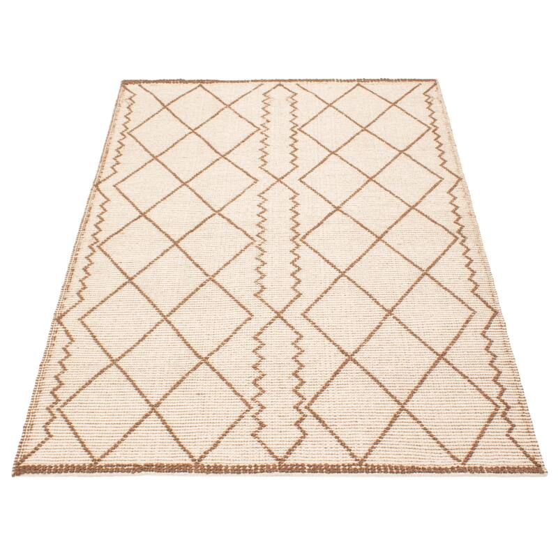 ECARPETGALLERY Braid weave Sienna Khaki Wool Rug - 5'0 x 7'9