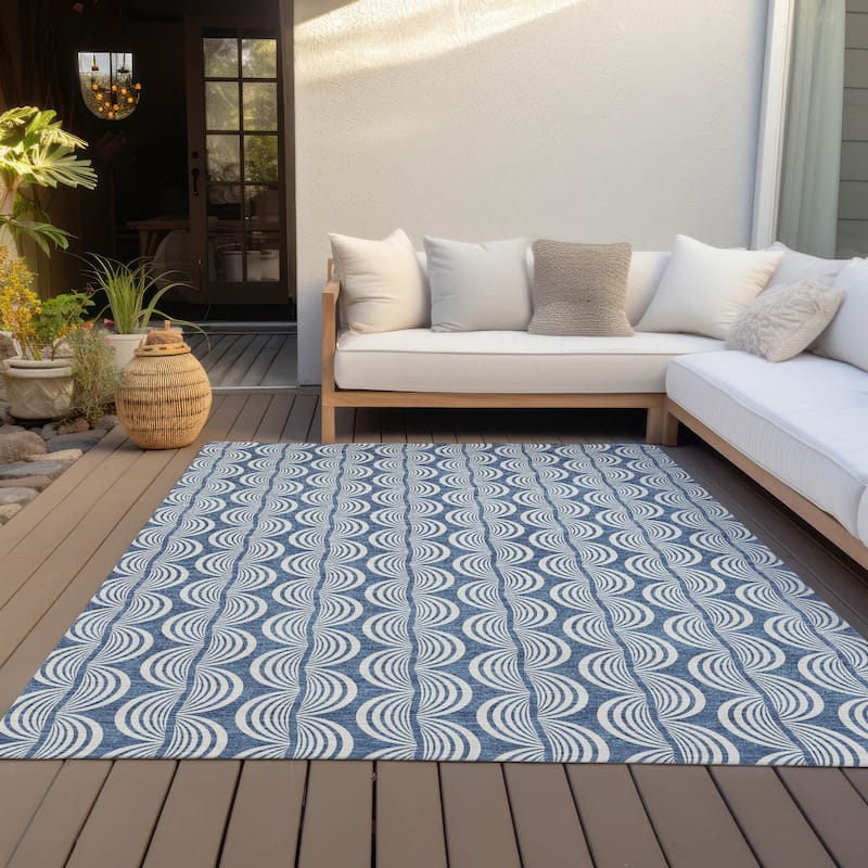 Machine Washable Indoor/ Outdoor Contemporary Chantille Rug