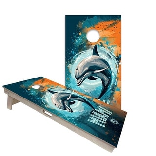 Miami Dolphins Regulation 2x4 Cornhole Board Set