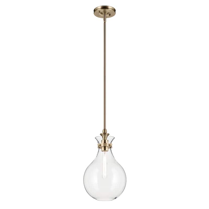 Kichler Lighting Laria 9.75 Inch 1 Light Pendant with Clear Glass in Champagne Bronze