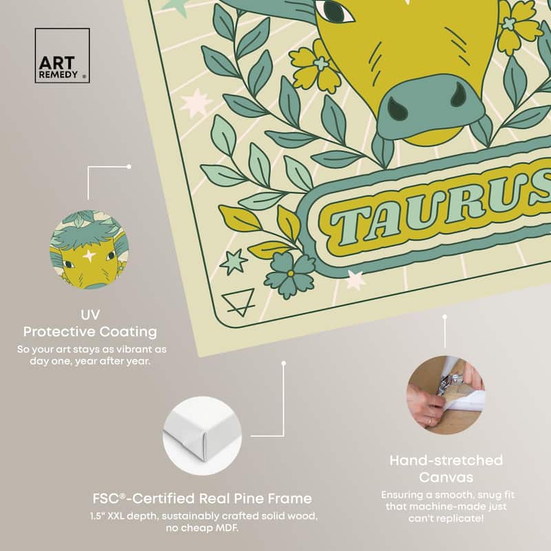 Taurus Stars Card Canvas by Art Remedy, Gallery Wrapped