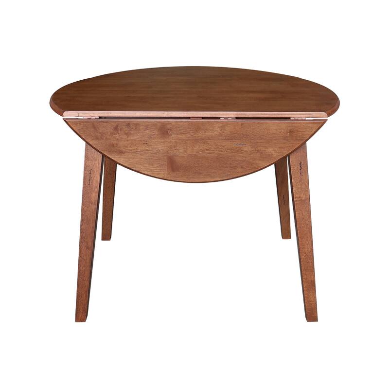 42 in. Solid Wood Round Dual Drop Leaf Table