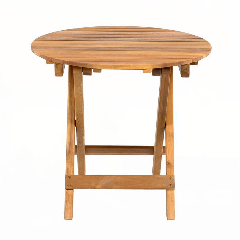 FOLDABLE AND ADJUSTABLE outdoor ACACIA WOOD SIDE TABLE (TEAK FINISH)