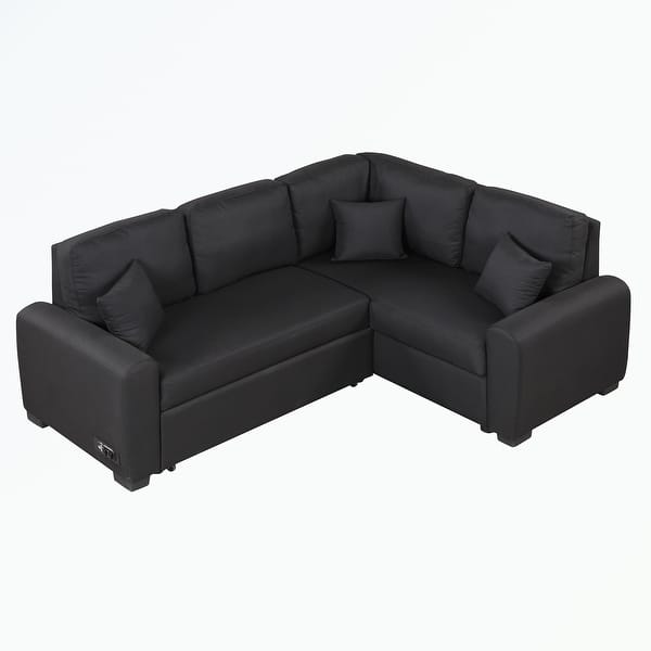 Sectional Sleeper Sofa with USB Charging Port and Plug Outlet On Sale