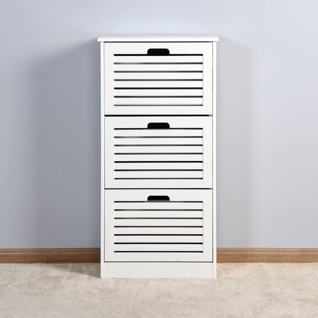 Wooden Shoe Cabinet for Entryway,White Shoe Storage Cabinet