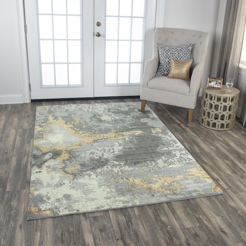 Alora Decor Radiant Neutral Abstract Hand Carved Wool Blend Area Rug