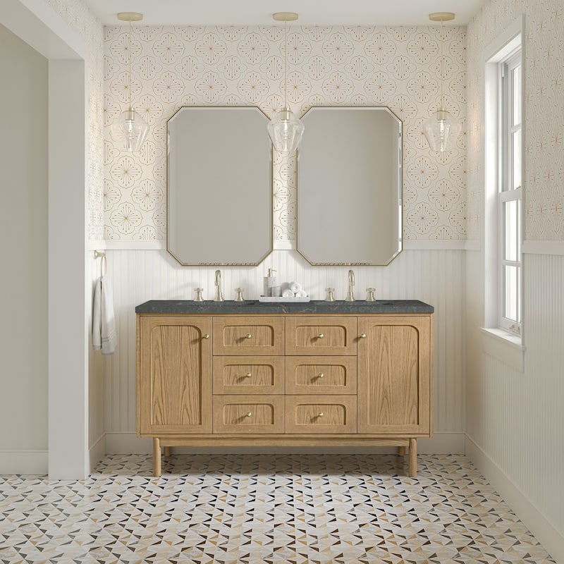 James Martin Vanities 545-V60D-FPBL Laurent 60" Wall Mounted or Free