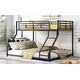 preview thumbnail 4 of 11, Twin XL Over Queen Steel Bunk Bed with Ladder and Guardrail