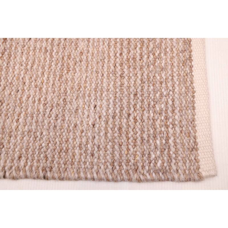 ECARPETGALLERY Flat-Weave Nevada Brown Wool Kilim - 5'3 x 7'9