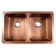 preview thumbnail 3 of 7, Adams Copper 36" Double Bowl Farmhouse Apron Front Undermount Kitchen Sink