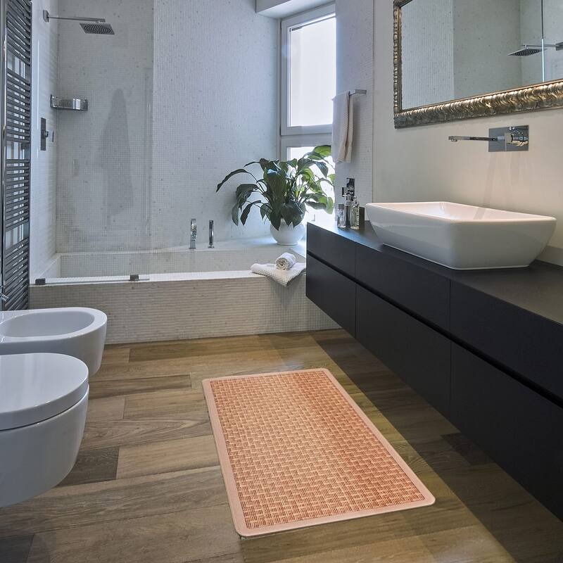 World Rug Gallery Natural Border Anti-Fatigue Standing Mat