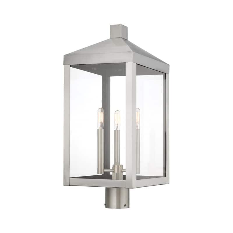 Livex Lighting 3-light Outdoor Post Top Lantern, 20586-91 - 10.5" SQ X 24" H