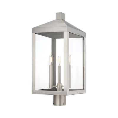 Livex Lighting 3-light Outdoor Post Top Lantern, 20586-91 - 10.5" SQ X 24" H
