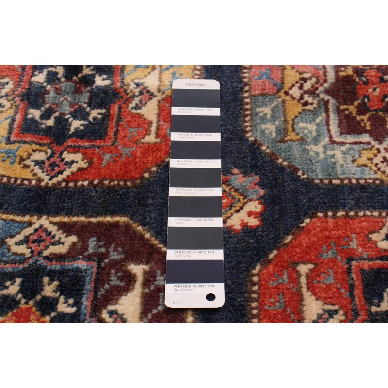 ECARPETGALLERY Hand-knotted Uzbek Ghazni Navy Wool Rug - 3'10 x 5'10