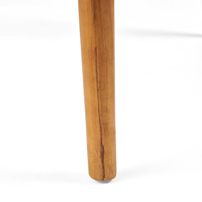 Christopher Knight Home - Modern 5-Piece Outdoor Patio Dining Set with Woven Rope Acacia Chairs and Round Slatted Dining Table