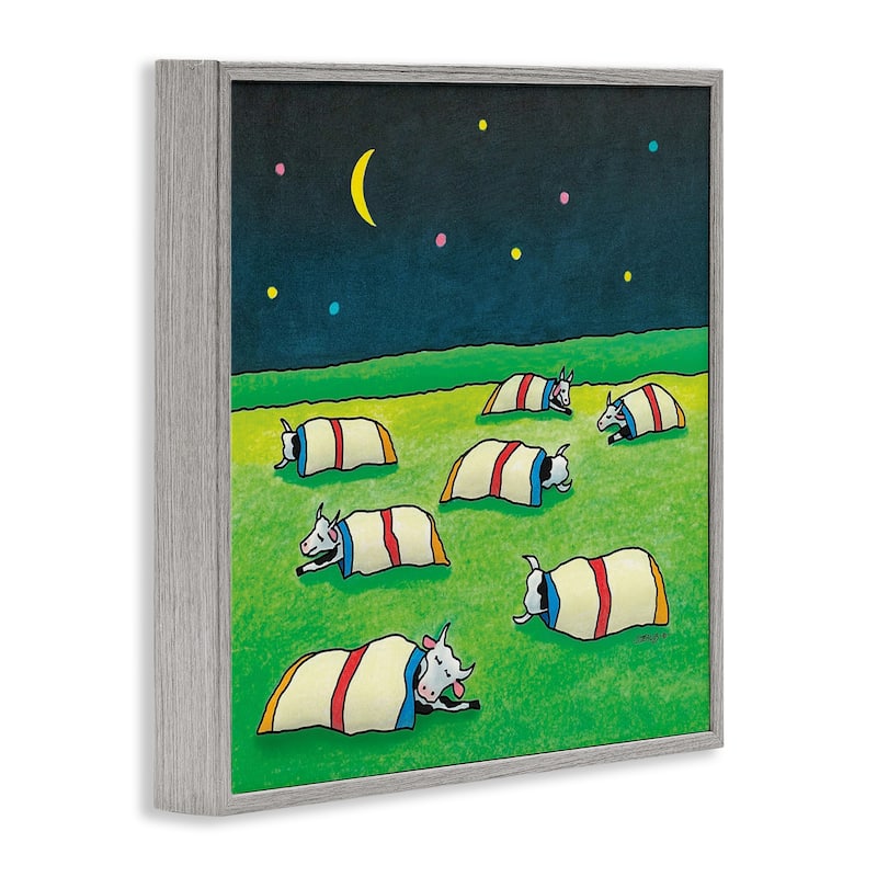 Stupell Pasture Cows Bedtime Framed Giclee Art Design By Roger Straub