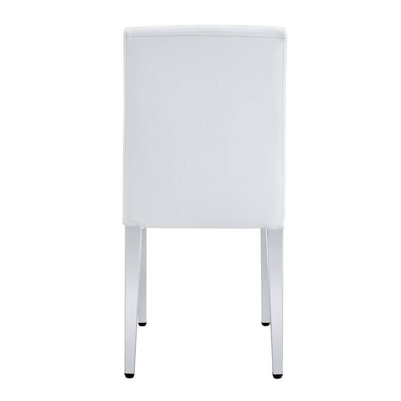 Set Of 4 Pu Leather Backrest Chairs With Metal Legs