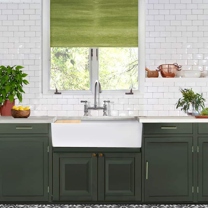 Highpoint Collection 36-inch Workstation Fireclay Apron Sink with Accessories - 36" x 19" x 10"