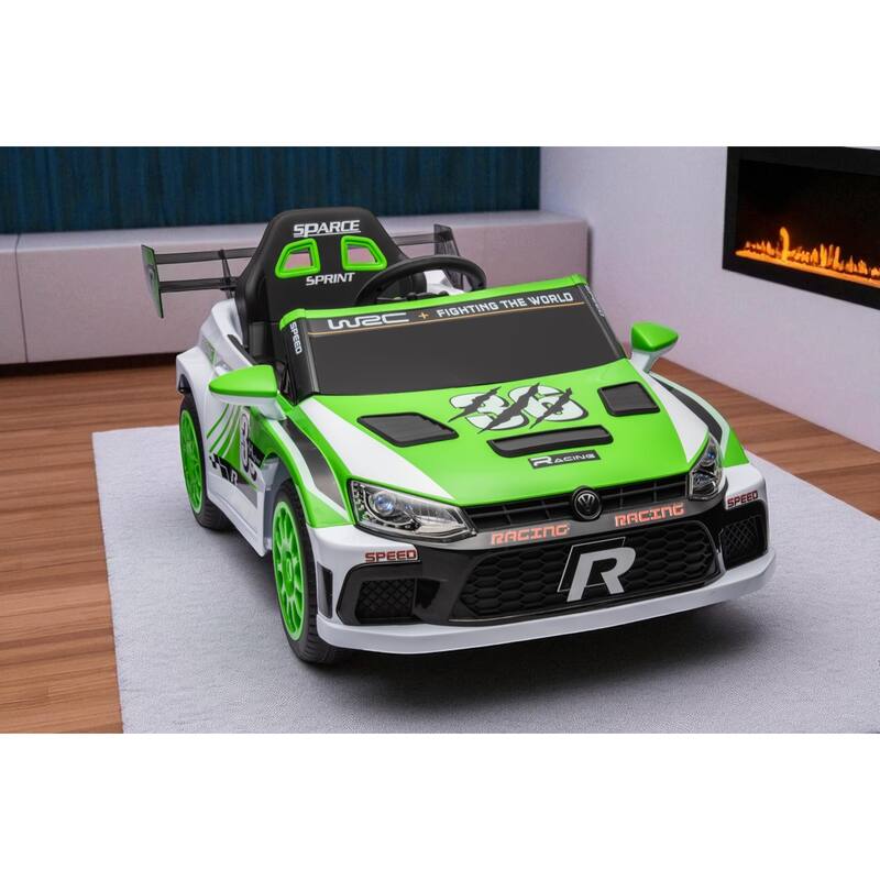 12V Electric Kids Ride-On Car with Remote Control, Music, Lights, Seat Belt, Opening Doors, 4-Wheel Suspension