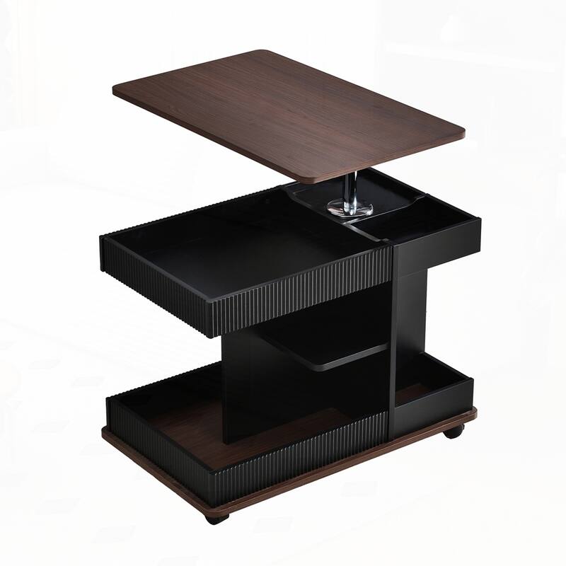 Multifunctional Sofa Side Table with Lift-Top
