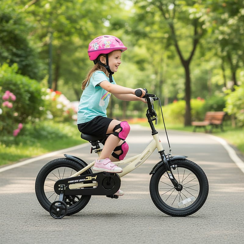 Costway 14" Kids Bike with Removable Training Wheels Adjustable Seat & - See Details