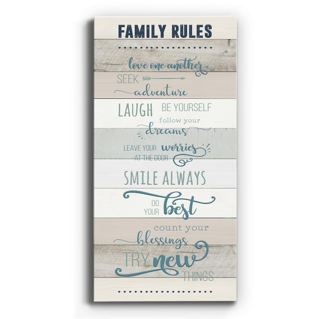Family Rules- Premium Gallery Wrapped Canvas - Ready to Hang