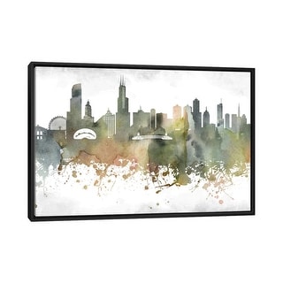 iCanvas "Chicago Skyline" by WallDecorAddict Framed Canvas Print