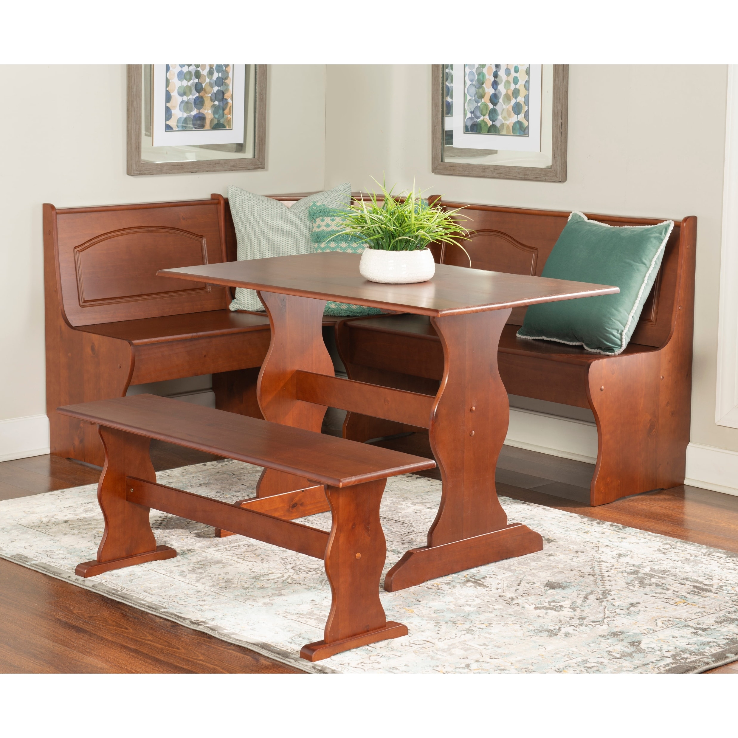 Varden Corner Dining Breakfast Nook with Storage Table and Bench