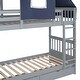preview thumbnail 26 of 56, Twin Over Twin Playhouse Style Castle Style Bunk Bed Wooden Bed Frame with Tent and 2 Drawers (No Box Spring Needed)