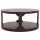preview thumbnail 2 of 3, 18" Round Wooden Cocktail Table with Bottom Shelf, Brown