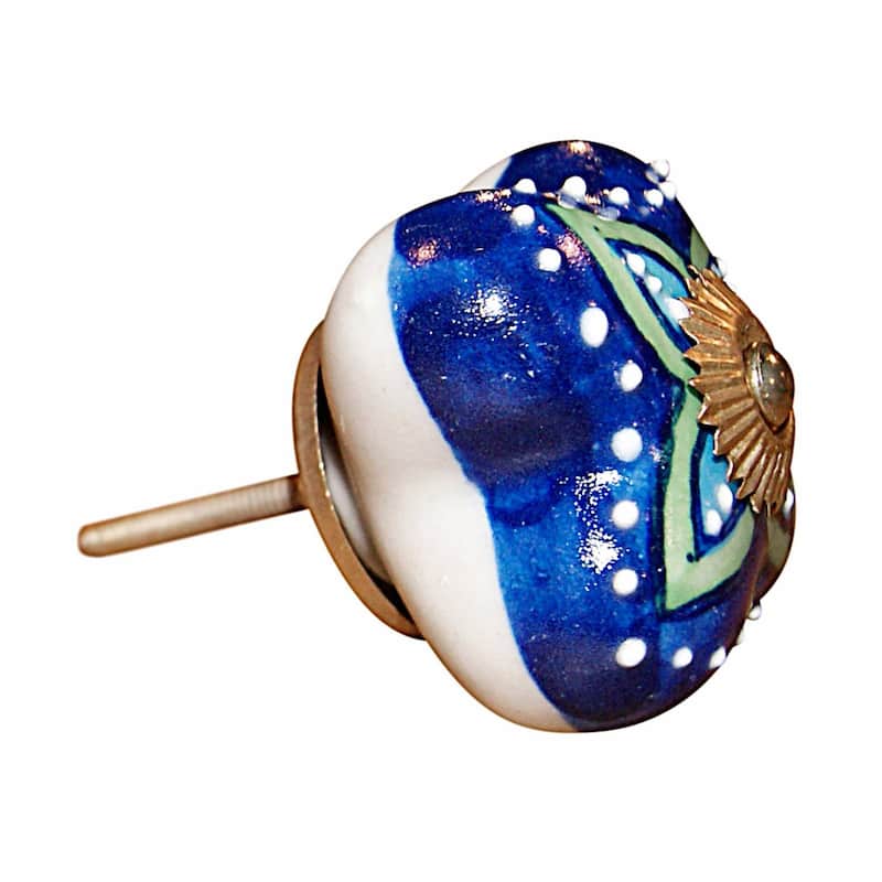HomeRoots 1.5" x 1.5" x 1.5" Ceramic/Metal Multicolor 8 Pack Knob - 1.5" x 1.5" x 1.5"