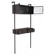 preview thumbnail 4 of 5, Offex Industrial Space-Saving Modern Wall Desk - Distressed Black