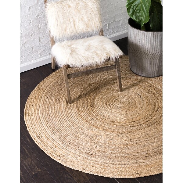 Unique Loom Dhaka Braided Jute Area Rug. Opens flyout.