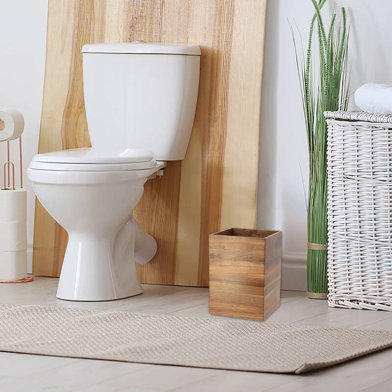 Acacia Wood Bathroom Accessory Set Collection