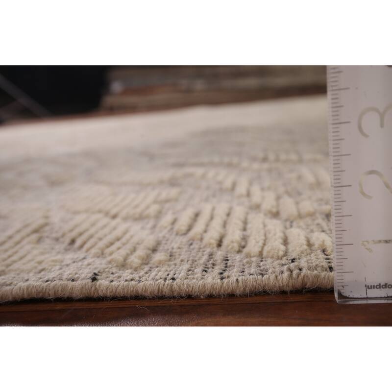 All-Over Moroccan Abstract Area Rug Handmade Wool Carpet - 7'11"x 10'4"