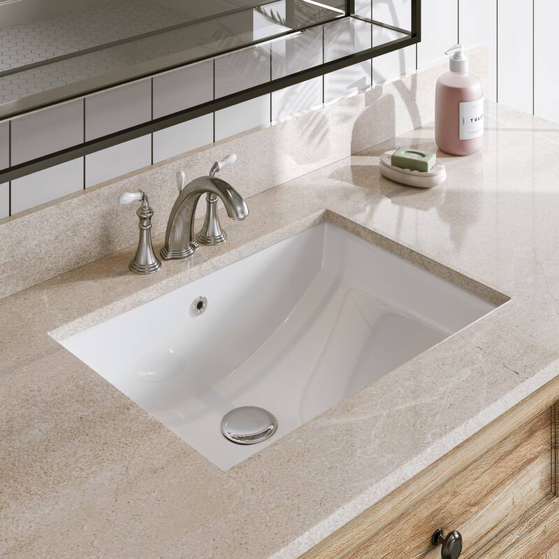 ClarityPure 21.62 in. x 15.75 in. Undermount Bathroom Sink in White Ceramic with Overflow Drain