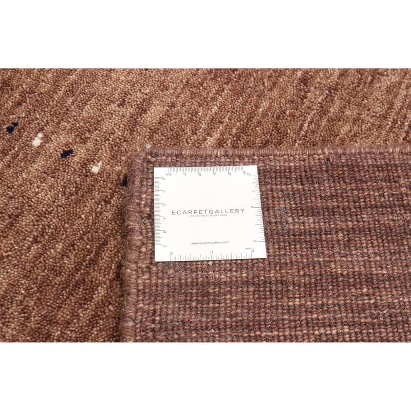 ECARPETGALLERY Hand Loomed Kashkuli Gabbeh Brown Wool Rug - 4'9 x 7'11